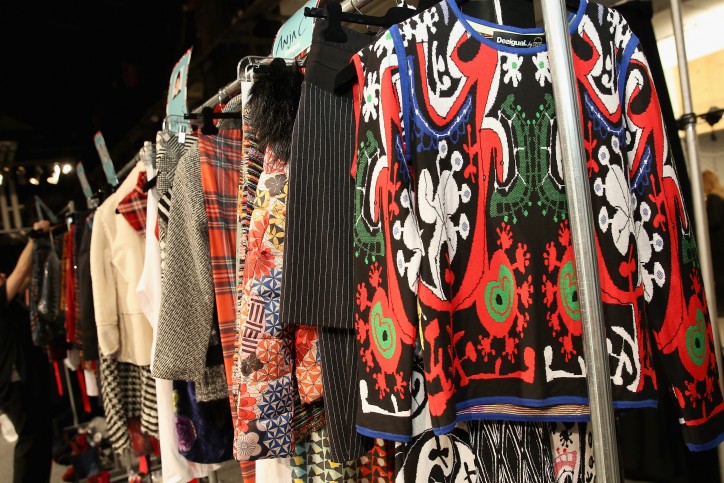 NEW YORK, NY - FEBRUARY 11: A detail shot of the collection backstage at Desigual fashion show during Fall 2016 New York Fashion Week: The Shows at The Arc, Skylight at Moynihan Station on February 11, 2016 in New York City. (Photo by Monica Schipper/Getty Images for Desigual)
