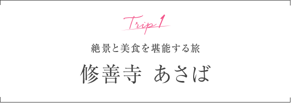 Trip1 絶景と美食を堪能する旅 修善寺 あさば